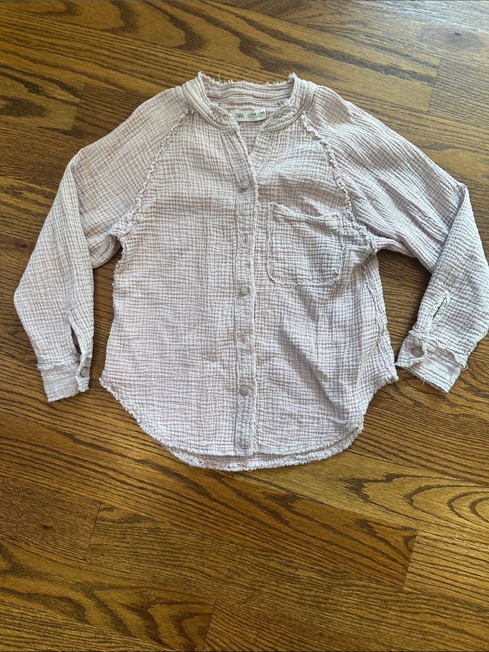 GUC ZARA Textured Gauze Button-Up Top; Size 9-10